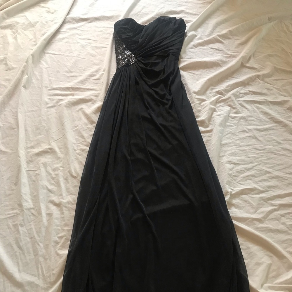 Black floor length prom dress